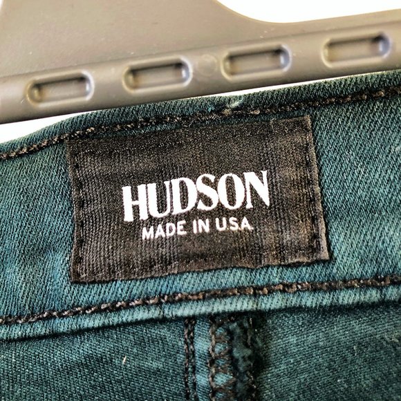 Hudson Teal Green Reptile Pattern Skinny Jeans - Picture 4 of 7